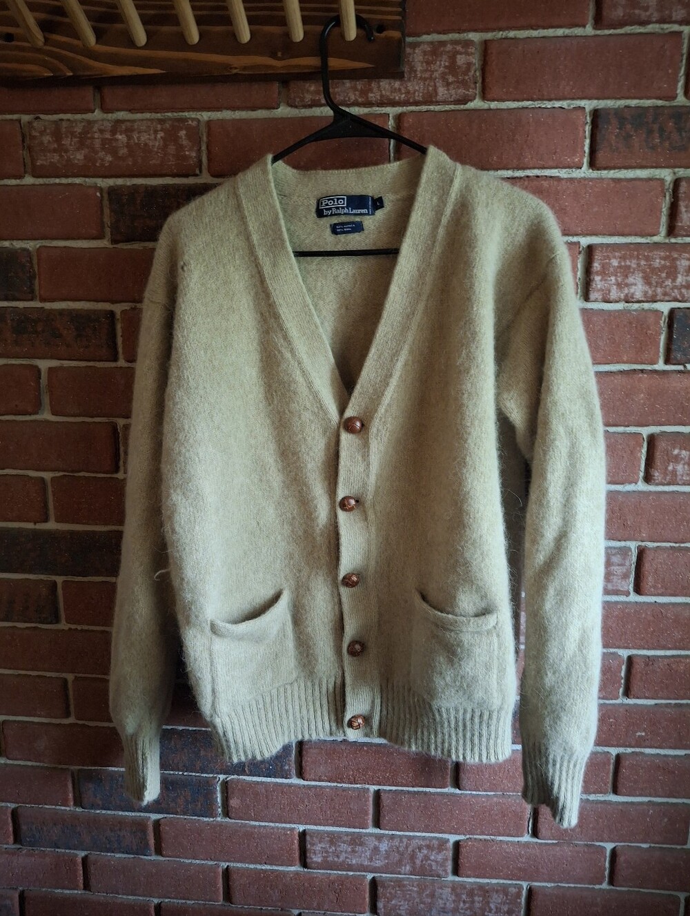 Ralph Lauren Cream Men's Button-Front Cardigan Sweater